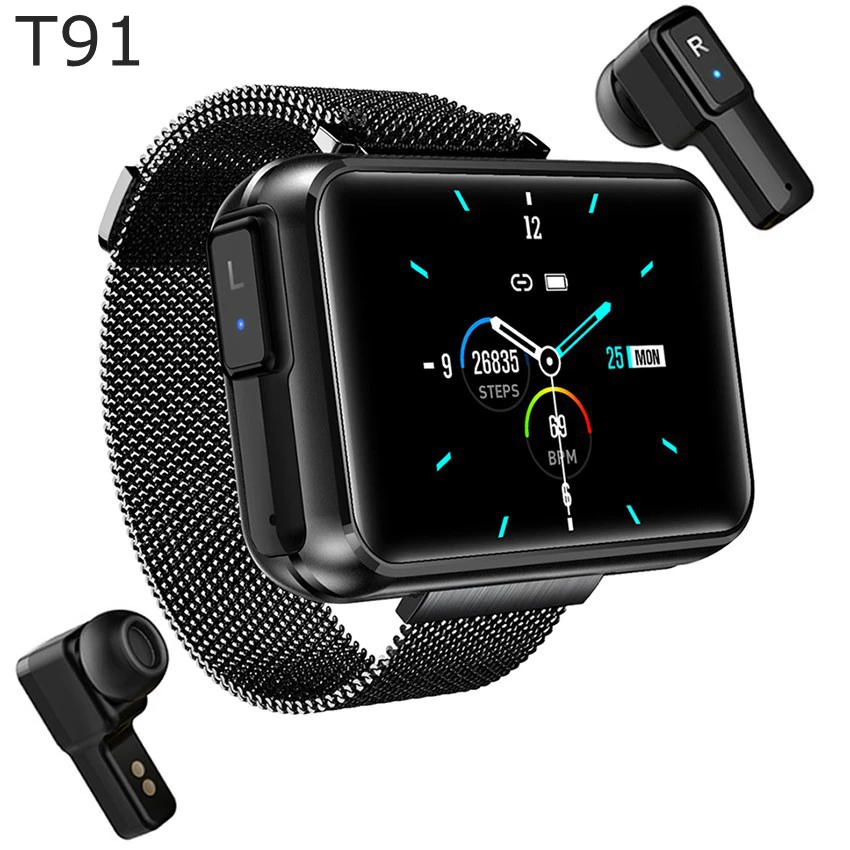 
Innoliance T91 Auriculares 1.4 inch 2 in 1 Big Screen Phone Reloj Montre Connectee Tws Pour Hommes Smartwatch Smart Watch 