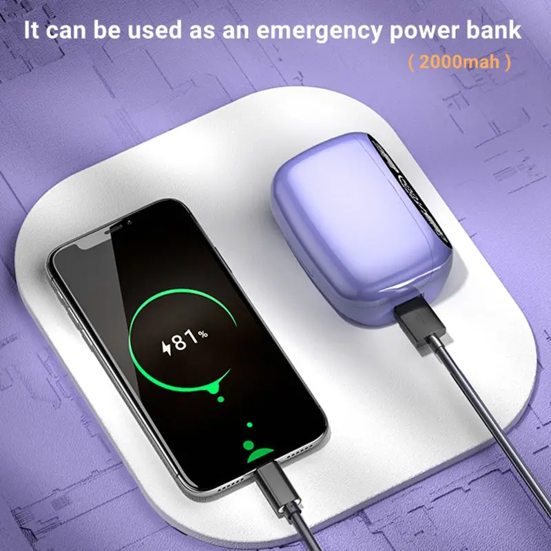 M32 Tws Mental Plating Effect BT 5.1 Hifi Earphone In-ear Sports Waterproof Headset LED Display Earbuds Wireless