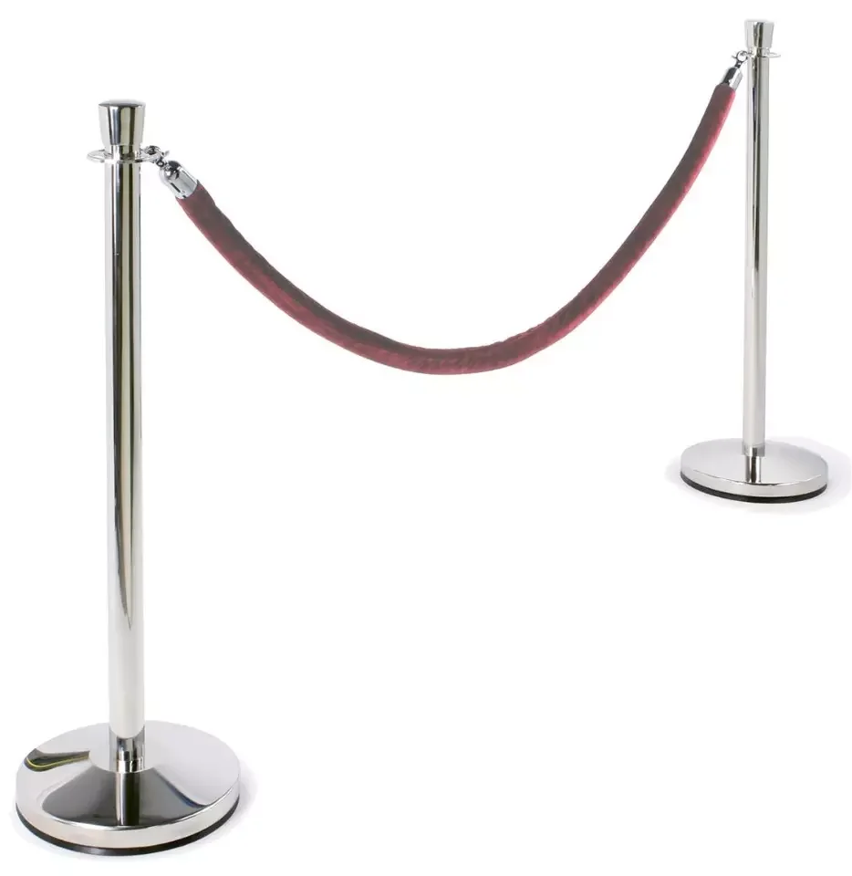 Economy China hot sale crowd control velvet rope barrier Traditional Red carpet Rope Stanchions poles