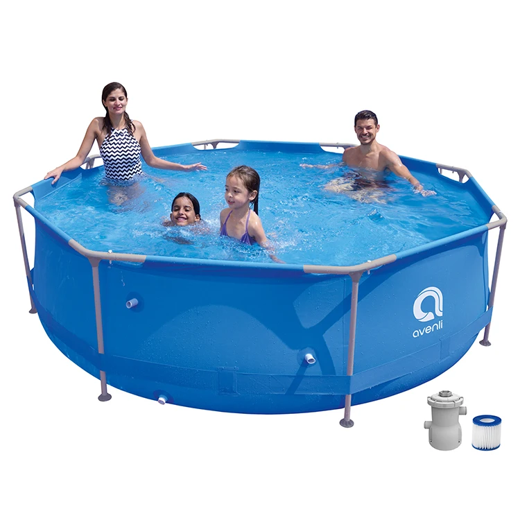 Jilong Avenli Fountain External Outside Rectangular Stainless Steel Pro Frame Swimming Pool