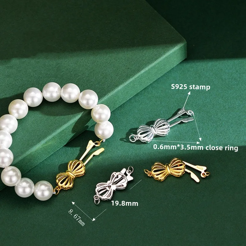 Sterling Silver Filigree Pearl Clasps for DIY Pearl Necklace Bracelet Making