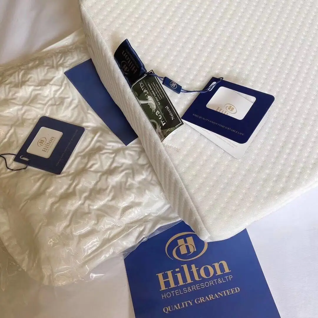 Hotel Natural Latex Memory Cotton Knitting Fabric Orthopedic Pillow Fit to the Cervical Spine