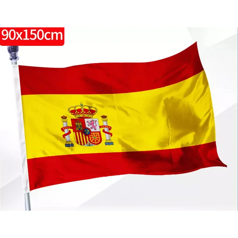 Chinese Factory NX Bulk Selling 3*5 Feet Huge 100% 75d Polyester Support  Spain National Flag With Good Source
