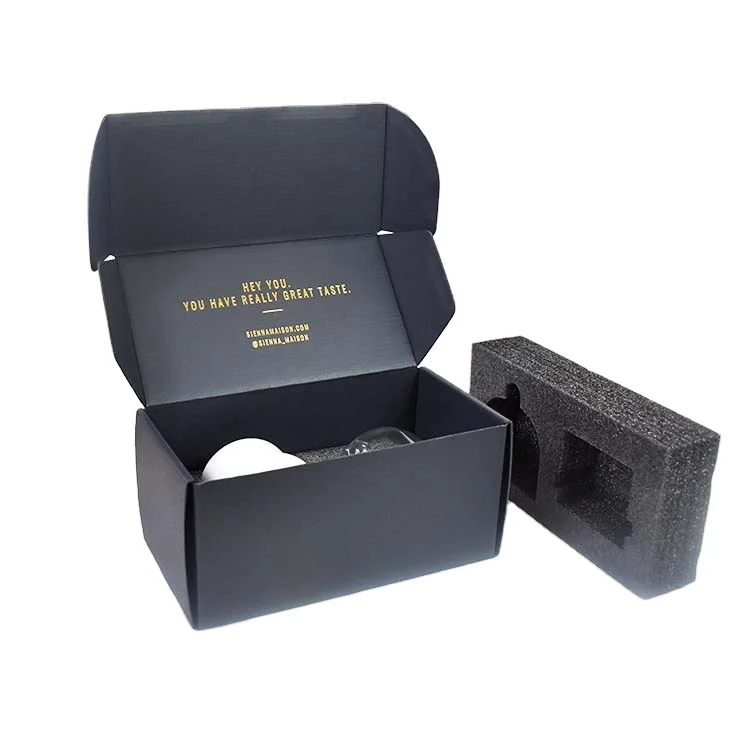 LZ Good Price Custom Logo Printed Cardboard Foldable Corrugated Paper Gift Packaging Scented Candle Shipping Black Mailer Boxes