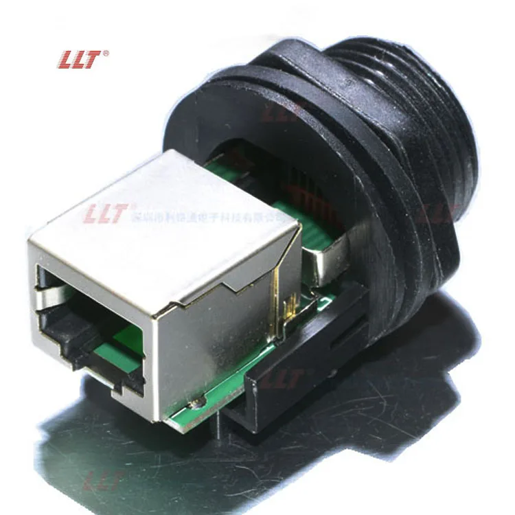 LLT M19 RJ45 connector waterproof ip67 OEM rj45 panel mount connectors male to female waterproof connector
