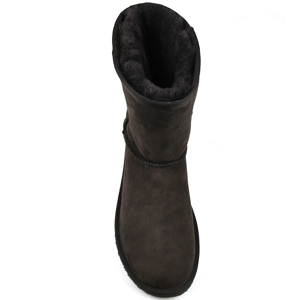 Women Cow Leather Snow Boots Set Ladies High Winter Warm Furry Fur Boots Warm Winter Snow Boots