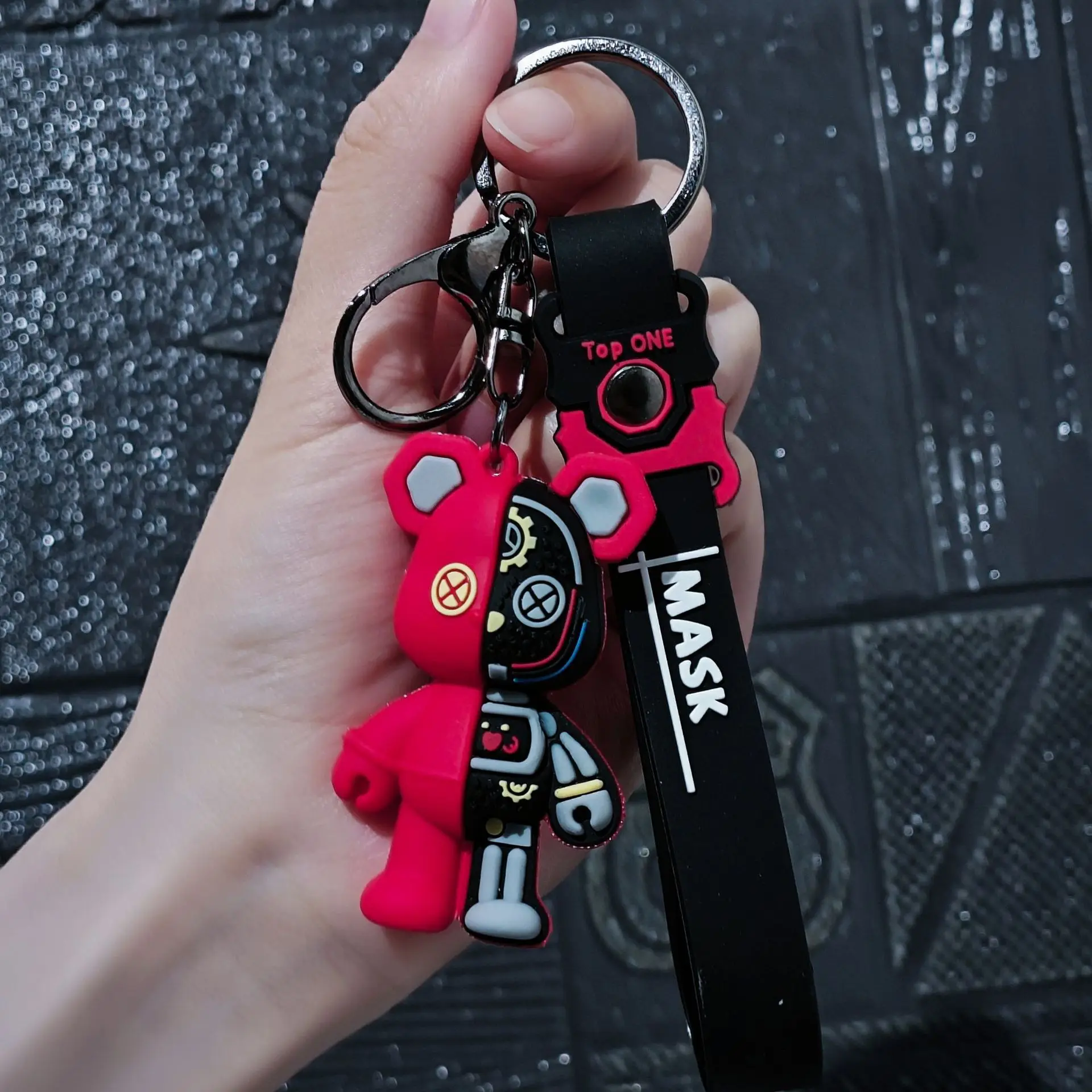 Custom Logo Cute Chameleon Bear Resin 3d Doll Keytag Keyfob Personalized Promotion Gifts Car Bag Accessories Keyholder