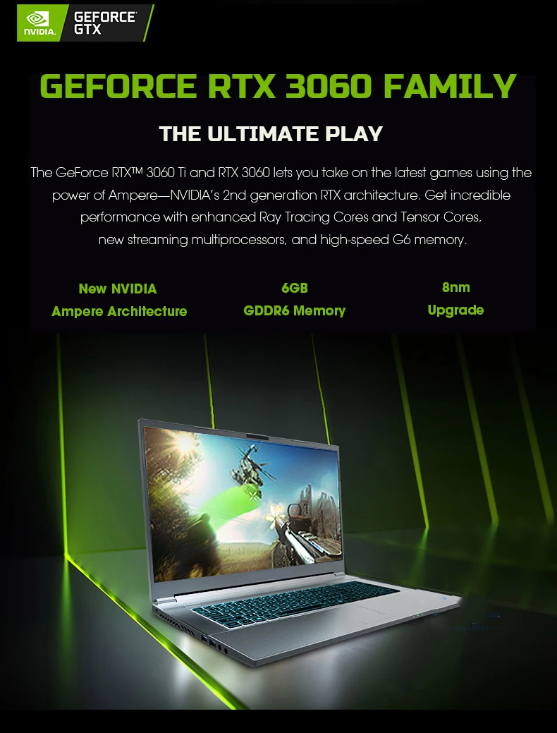 Видеокарта Nvidia GTX1650 17 3 дюйма 4G 6G RTX3060 144 Гц 240 Intel Core I7 11800H игровой ноутбук 11-го