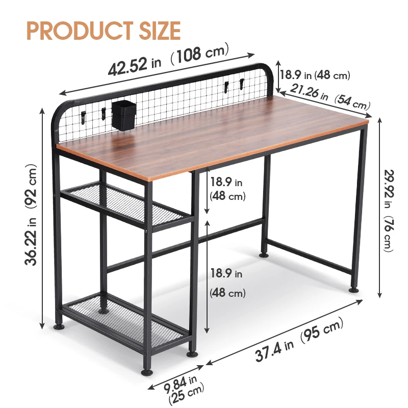 WIREKING Extendable Studio Computer Desks Sturdy Study & Writing Table  Office Furniture