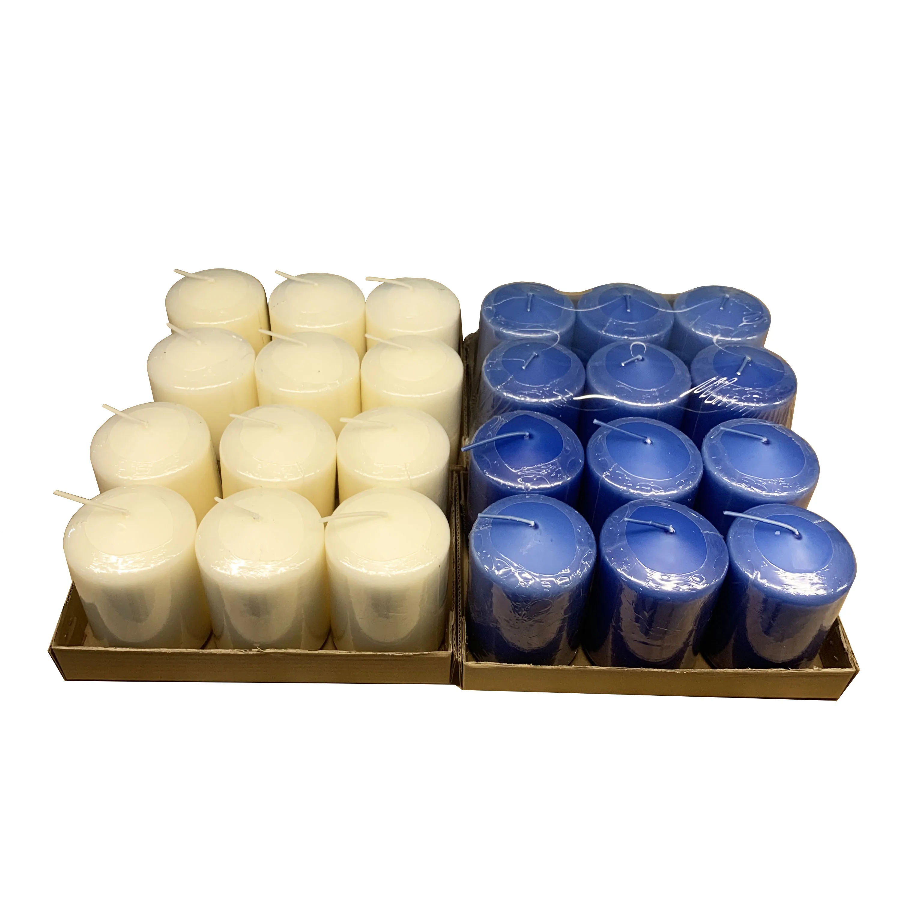Wholesale Candle Set of 6 Unscented Smokeless Cotton Wick Pillar Candles For Weddings Home Decoration