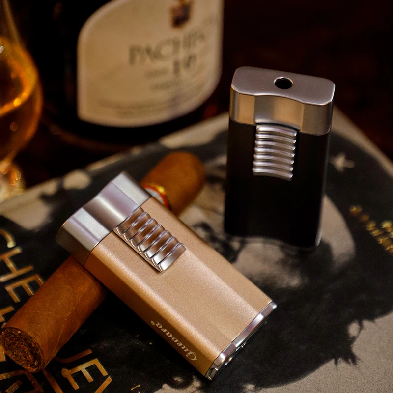 Custom logo one jet flame Refillable lighter with puncher Aluminum-magnesium Premium lighter