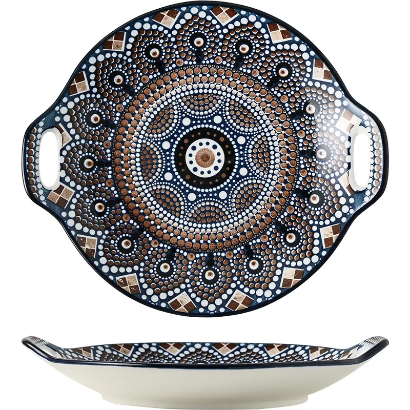 Wholesale Bohemia Style Special Shaped Porcelain Tableware Bowls Dinner Plate