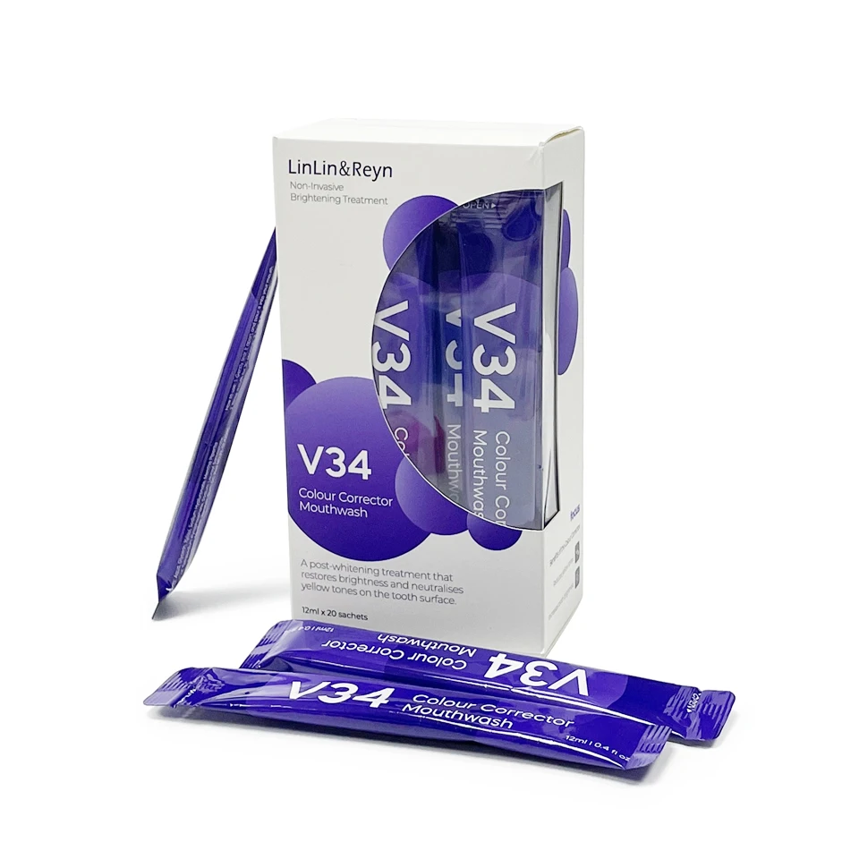 Custom Logo Portable Teeth Whitening Purple Color Corrector Mouthwash