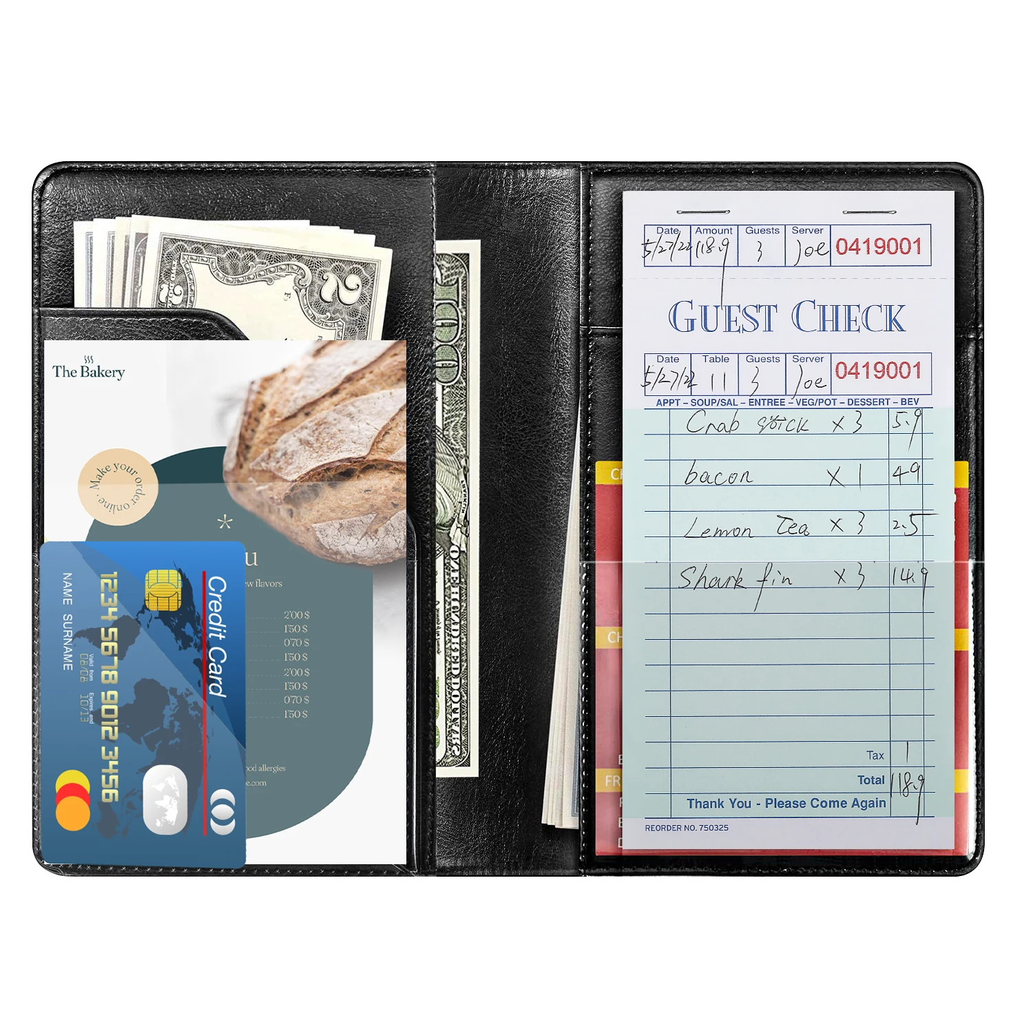 Customizable content offset printing Check gust Book purchase order for Restaurant and Hotel