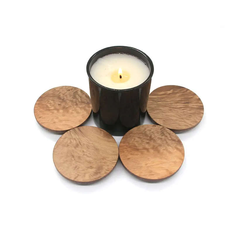 Mescente the natural wooden cement candle jar lid