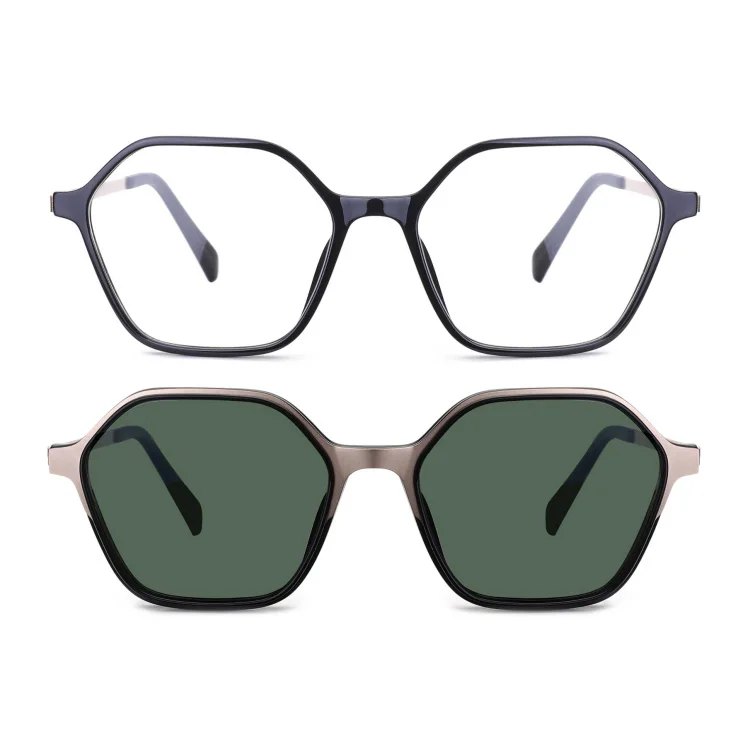 2024 Square Magnetic Glasses Gafas Con Designer Sunglasses Men Sun Glasses Stock Lentes Clip On Eyeglasses Frames with Clip