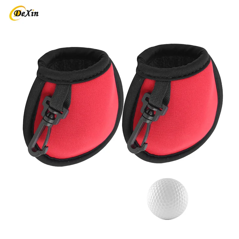 Customized High Quality Neoprene Pocket Golf Ball Cleaner Bag with Carabiner for Golf Club