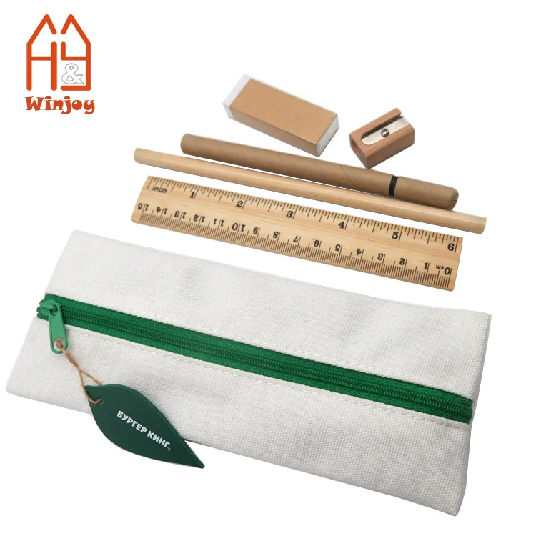 Офисные и школьные принадлежности хлопковая Холщовая Сумка для карандашей/Сумочка набор канцелярских принадлежностей индивидуальный экологически чистый с логотипом.