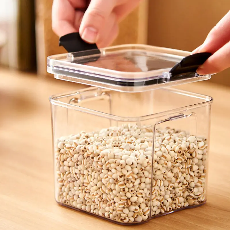 Clear Airtight Plastic Food Storage Container Transparent Kitchen Fridge Food Jar Pot Cans Box Storage Boxes & Bins