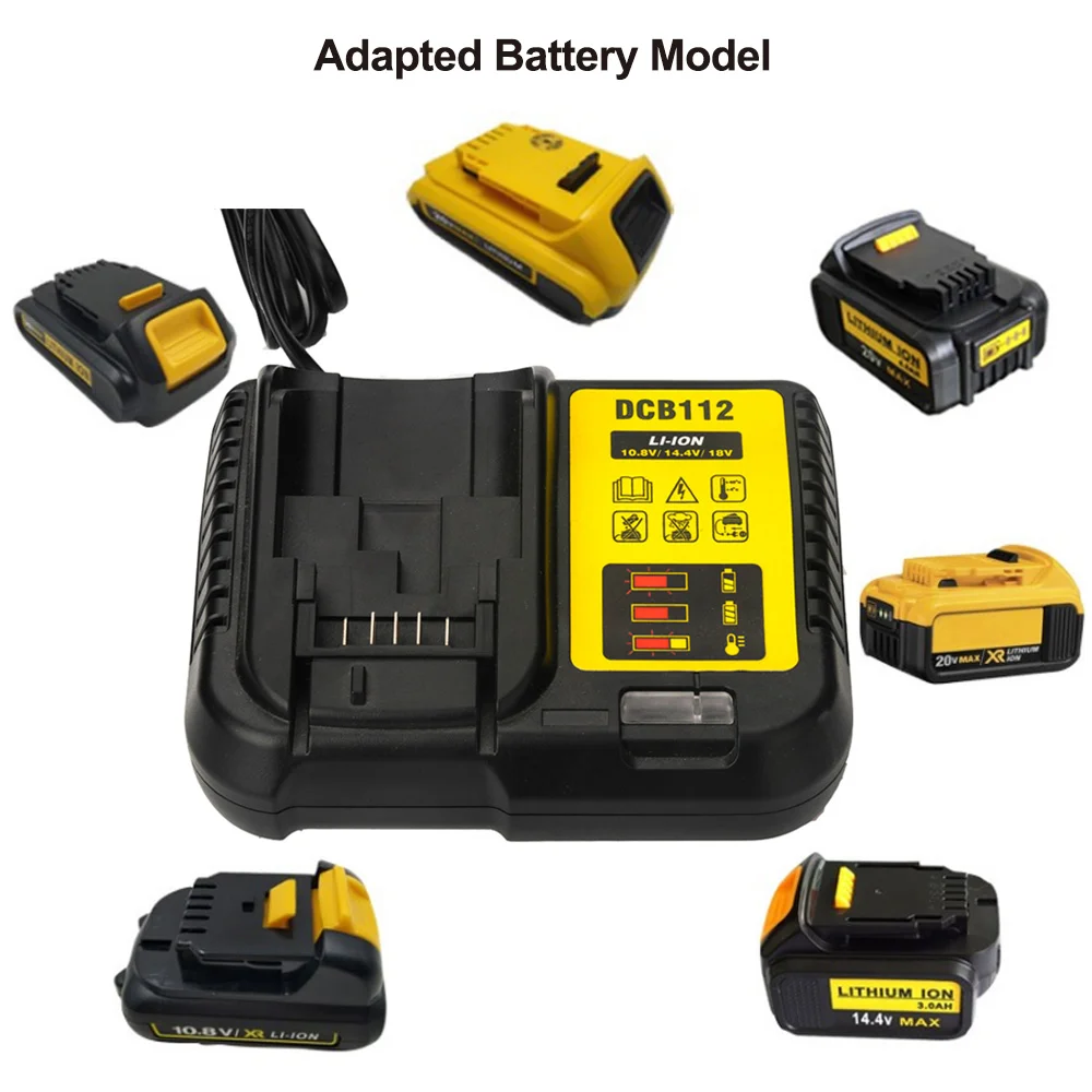 
For 20V DCB112 Dewalt Battery Charger 12V 14.4V 18V 20V DCB200 DCB205 Rechargeable Battery Power Tool Accessories 
