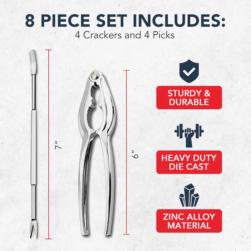 New Seafood Tools Crab Crackers Nut Cracker Lobster Picks Set Opener Shellfish Lobster Leg Sheller Knife Kitchen Accessories
