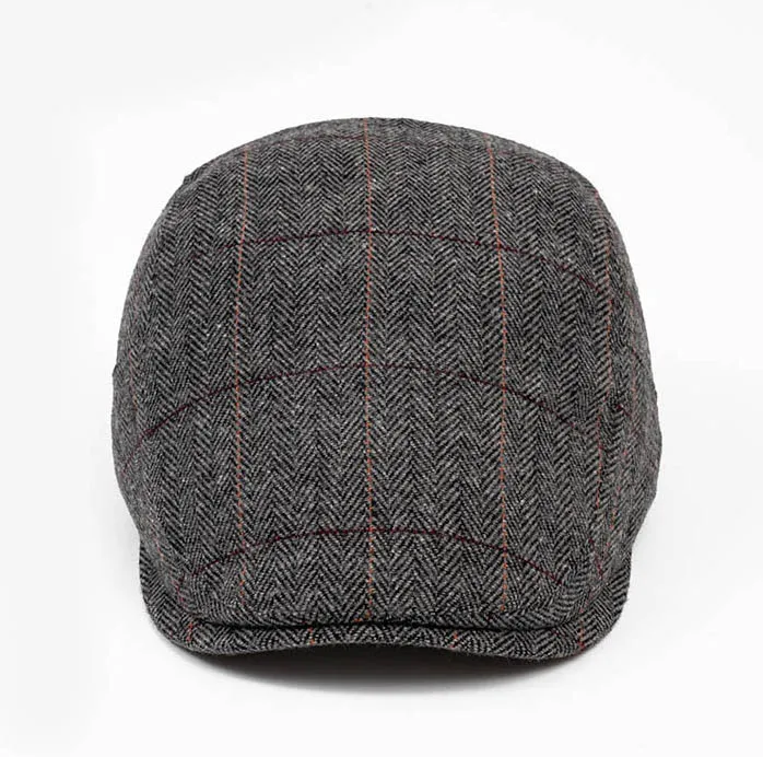 Mens Classic Houndsooth Tartan Plaid Tweed Gentleman Jeff Ivy Cap