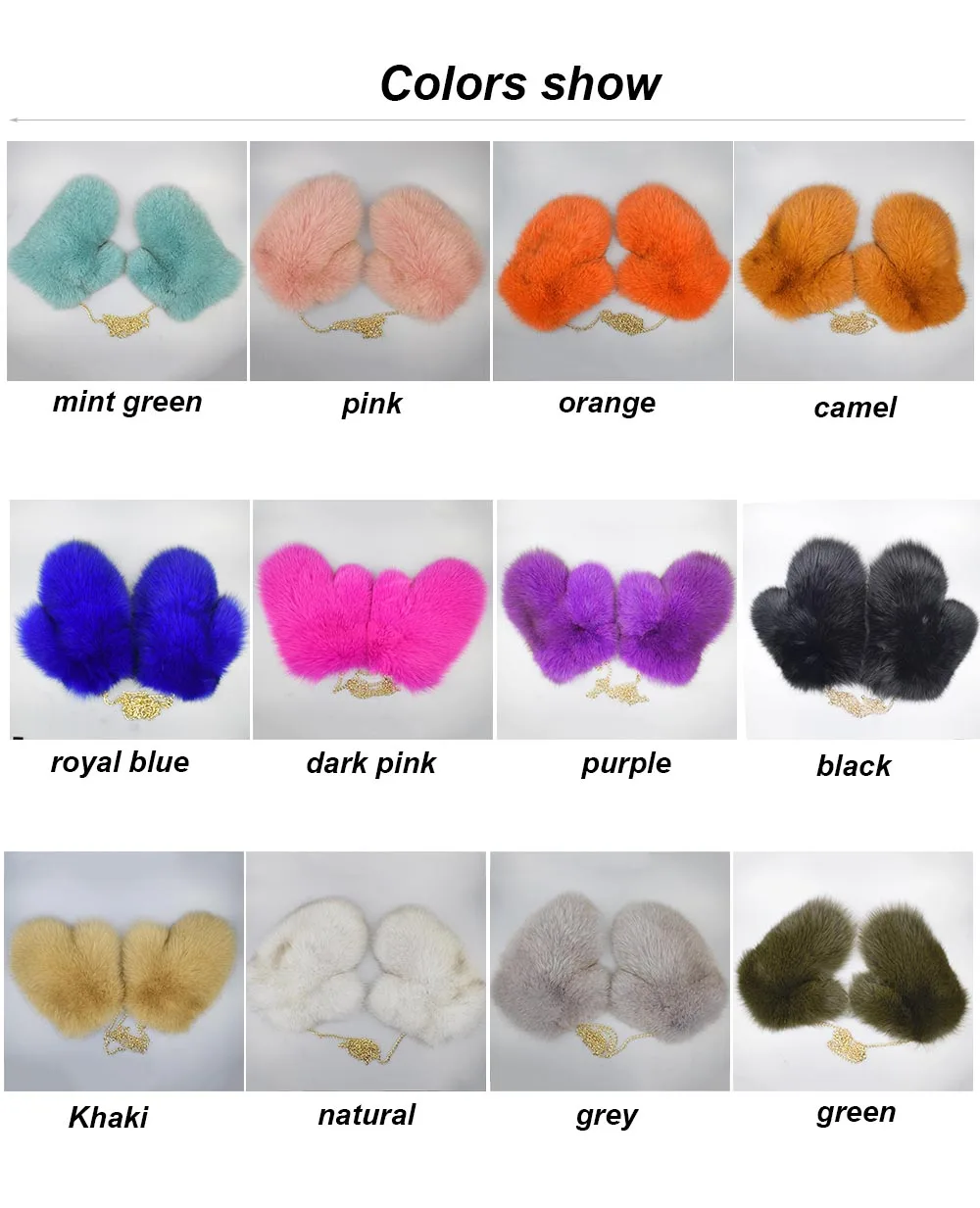 fox fur gloves colors