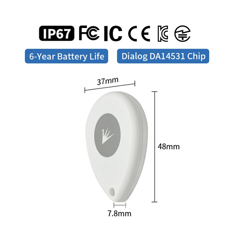 FSC-BP108B RTLS URL/UID/TLM Personal Asset Tracking iBeacon CR3032 Smallest Smart Sensors Bluetooth Air Tag for IoT Solution