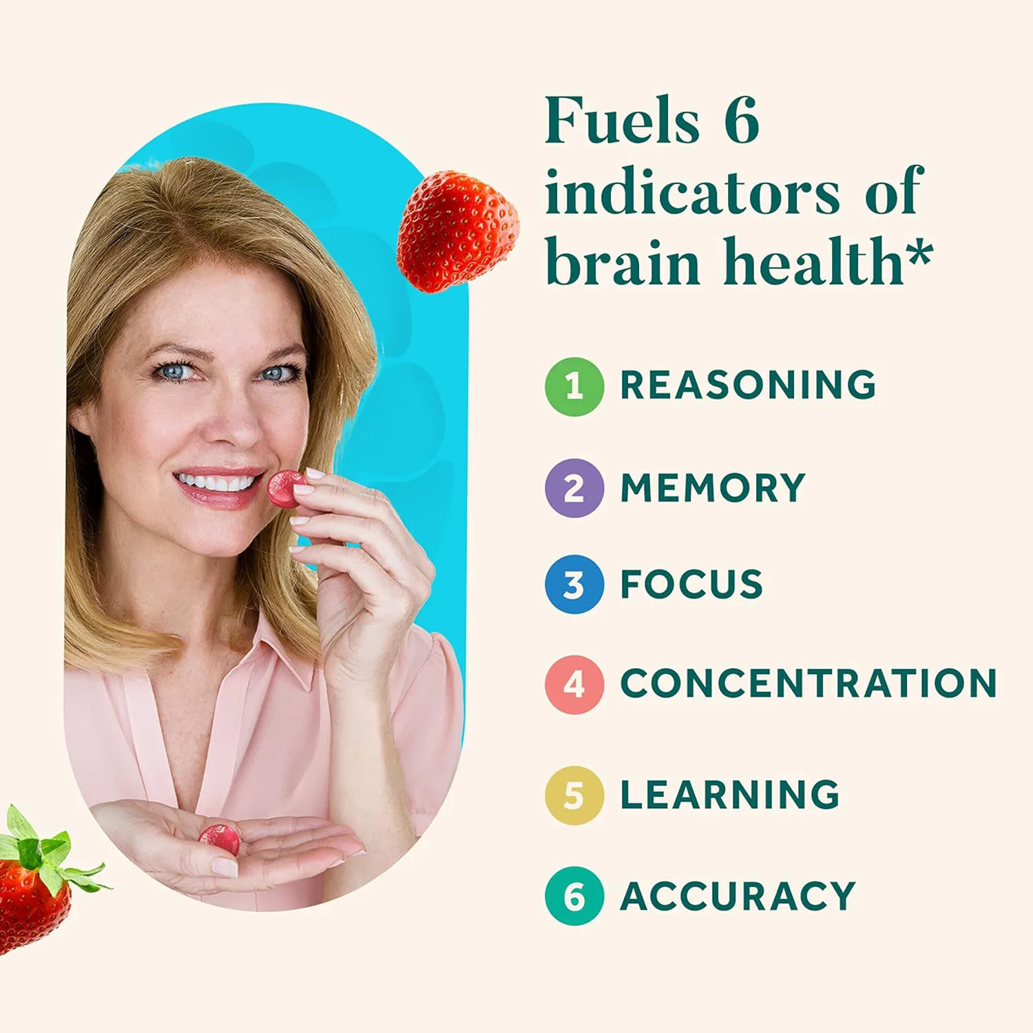 Plus Brain Gummis Memory Focus Concentration Cognitive Function with Vitamins B6 B12 Nootropics Phosphatidylserine Neurofactor