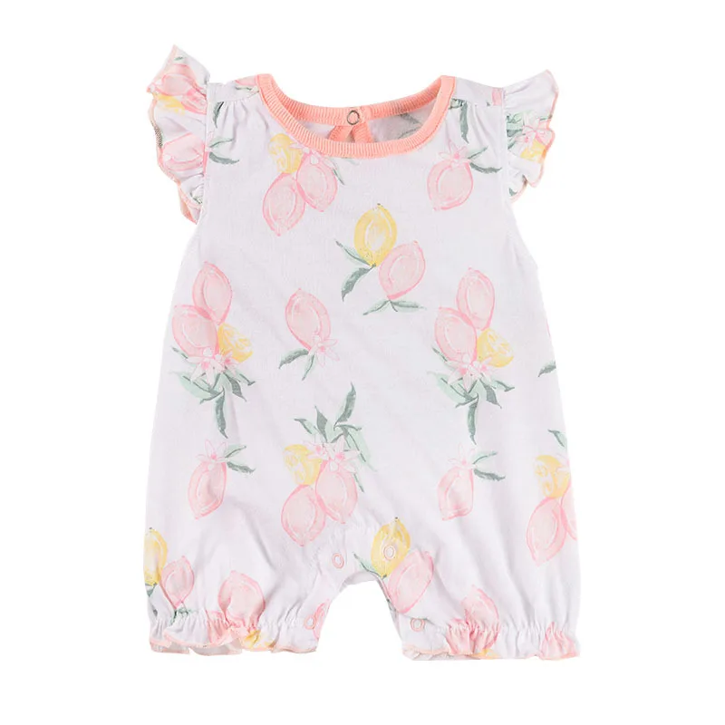 Peach print summer style baby clothes 6 to 12 Months kids clothing girls
