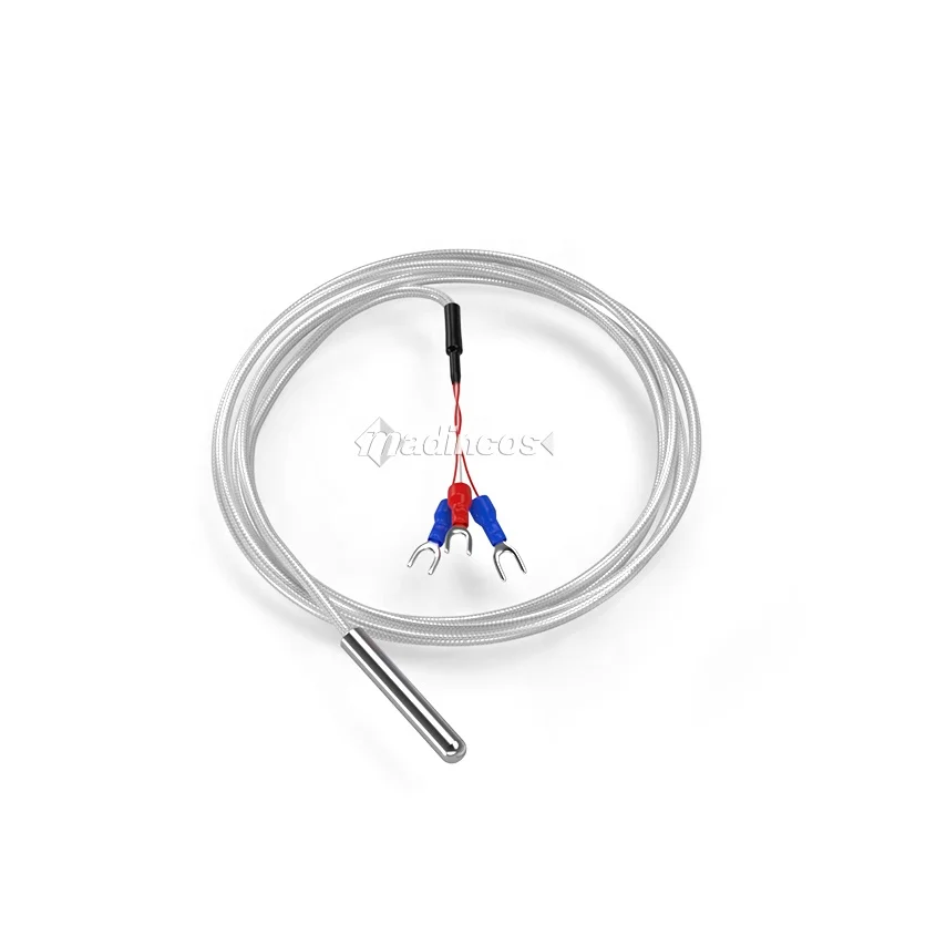 MTS100:Industrial Class A 3 wire pt1000 pt-100 pt 100 probe pt100 rtd temperature sensor with silver plated PTFE shielded wire