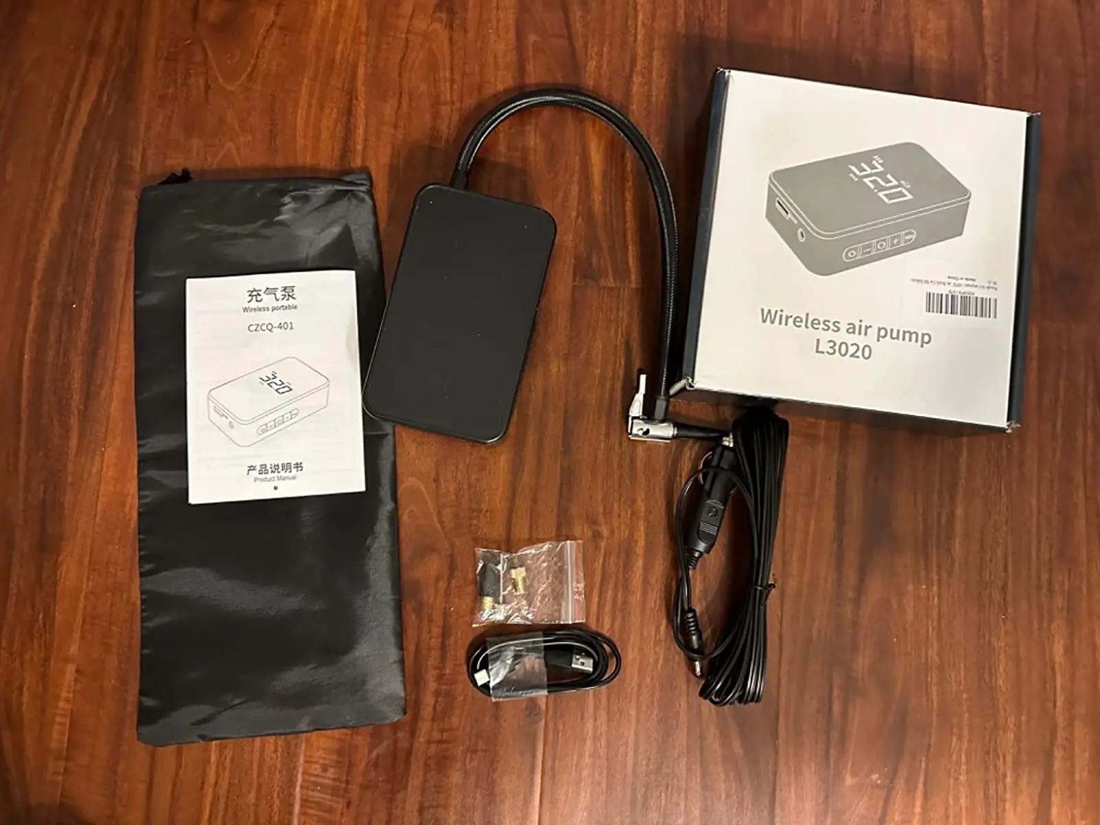 Portable Air Compressor Tire Inflator 12V Portable Air Pump with 6000mAh Battery 140PSI Digital Screen and Emergency LED Light