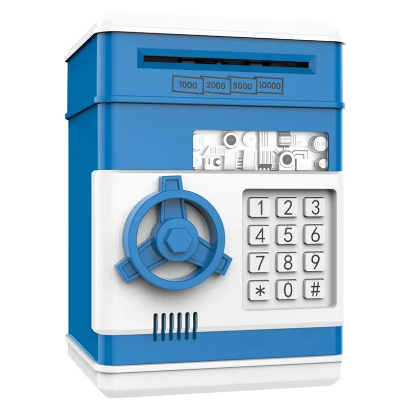 Automatic money rolling password safe box painted ATM piggy bank  for kids