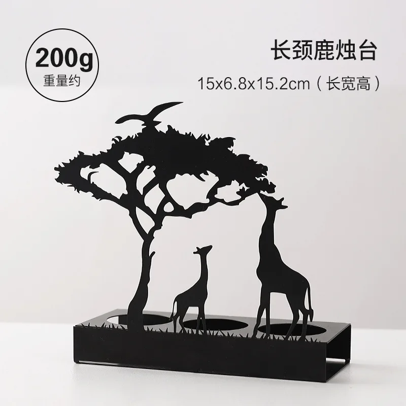 Creative Metal Christmas Ornaments Elephant Elk Giraffe Metal Ornaments Home Decor Luxury Christmas Metal Candlestick