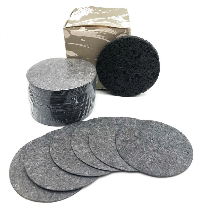 Custom Round Facial Natural Compressed Makeup Remover Sponge compressed cellulose facial sponge black  for Face Cleansing