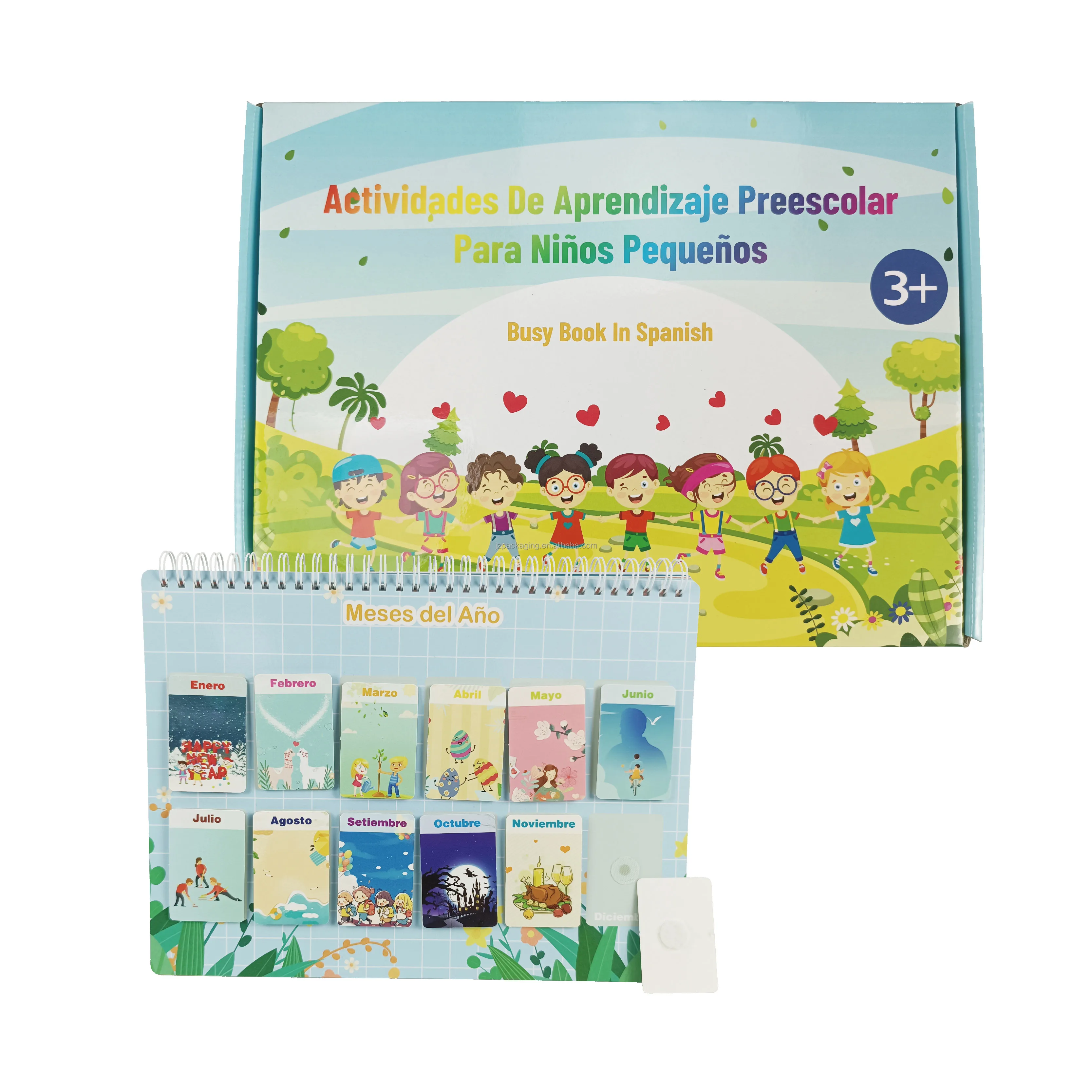 Customize Busy Book Kids Toddlers Gift Early Education Learning SPANISH Book Children Busy Book Customized Printing