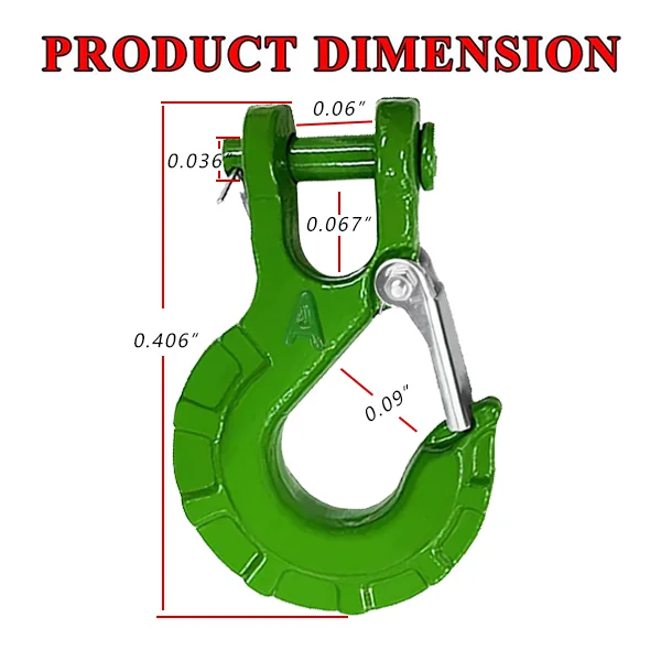 Heavy Duty G70 Alloy Steel Drop Forged Recovery Tactical Clevis Hook Galvanized Zinc Heavy Industry Towing Winch Hook
