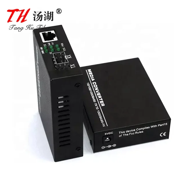 TH Fiber Ethernet Media Converter RJ45 To SFP 10/100/1000M Fiber Optic Media Converter