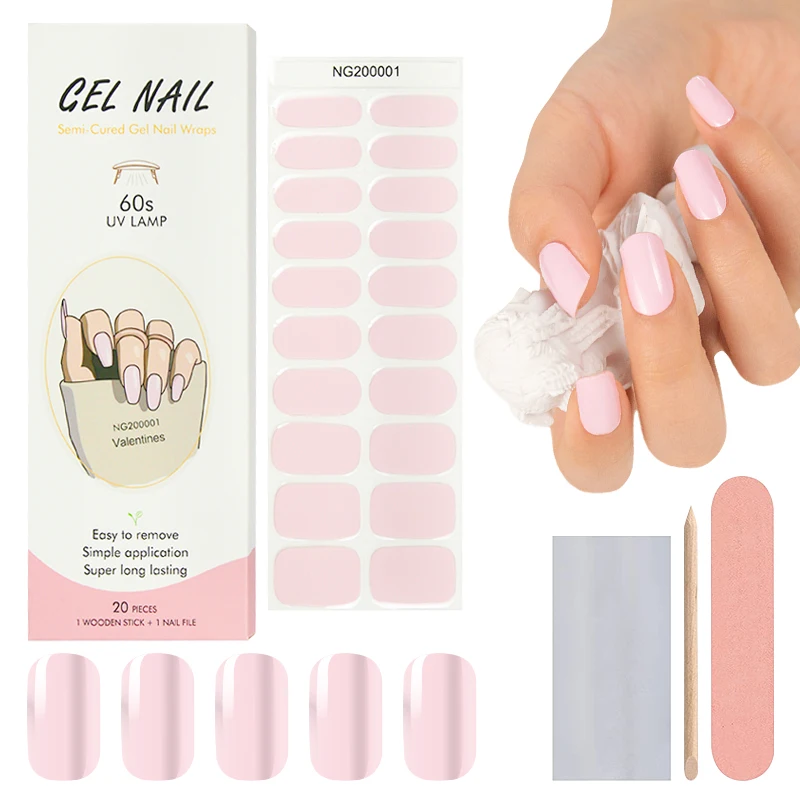 Huizi factory supplier Hot sales  semi cured nail art decoration products gel nail polish wraps