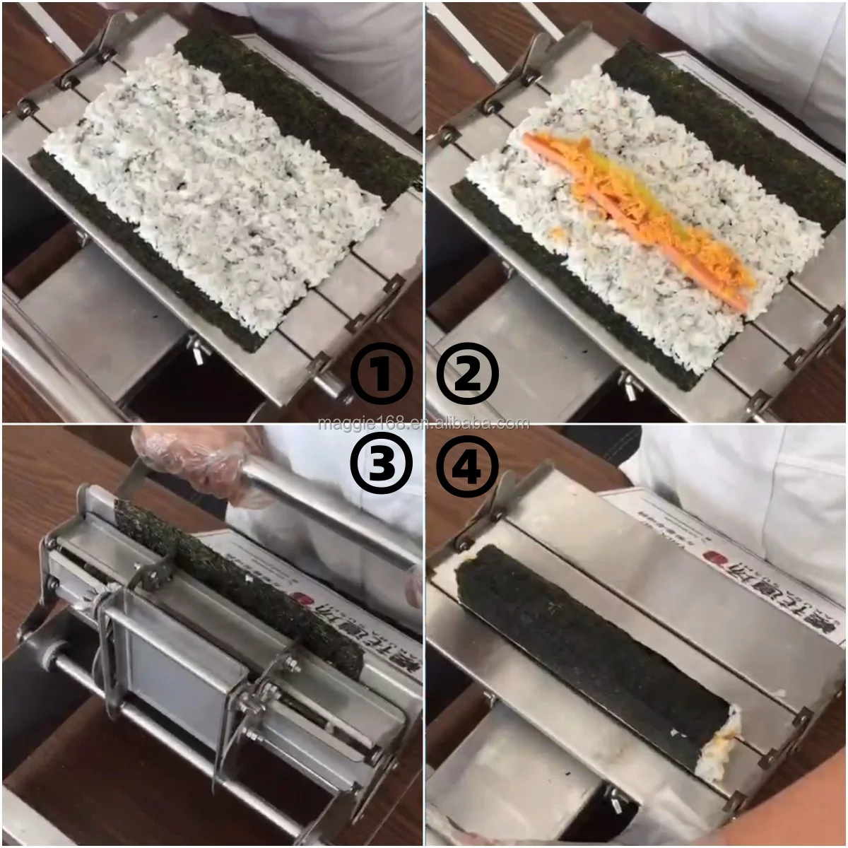 Factory Price 3.5-4 CM Diameter Round And Square Japanese Sushi Making Machine With Rolled Sushi/Makizushi