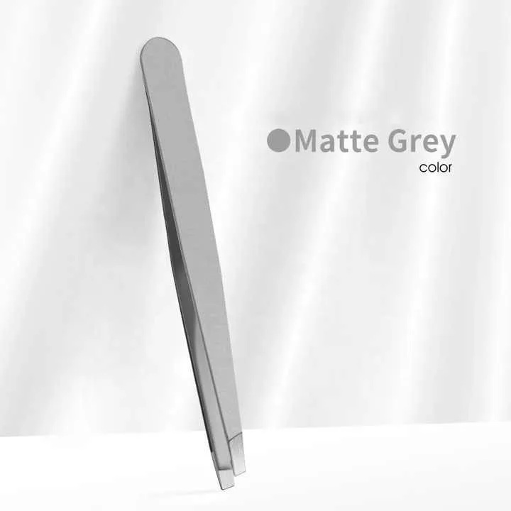 2024 Trending High quality customized stainless steel  slanted eyebrow tweezers oblique Tweezers with soft thin tip