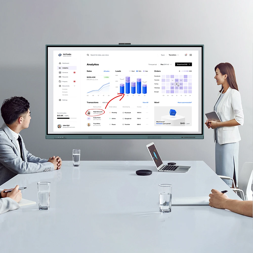 65 75inch ODM/OEM china interactive whiteboard digital board for business or classroom