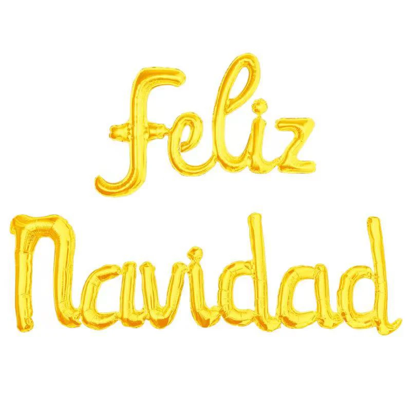 Spanish feliz navidad Balloon Merry Christmas Spanish Foil Balloon Christmas Decoration Cursive Foil Letter Balloon set
