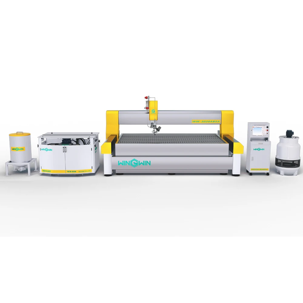 3000*6000 mm Waterjet Cutting Machine with 5 Axis Cutting Head and 60000 psi High Pressure Intensifier  Pump Win-Win Waterjet