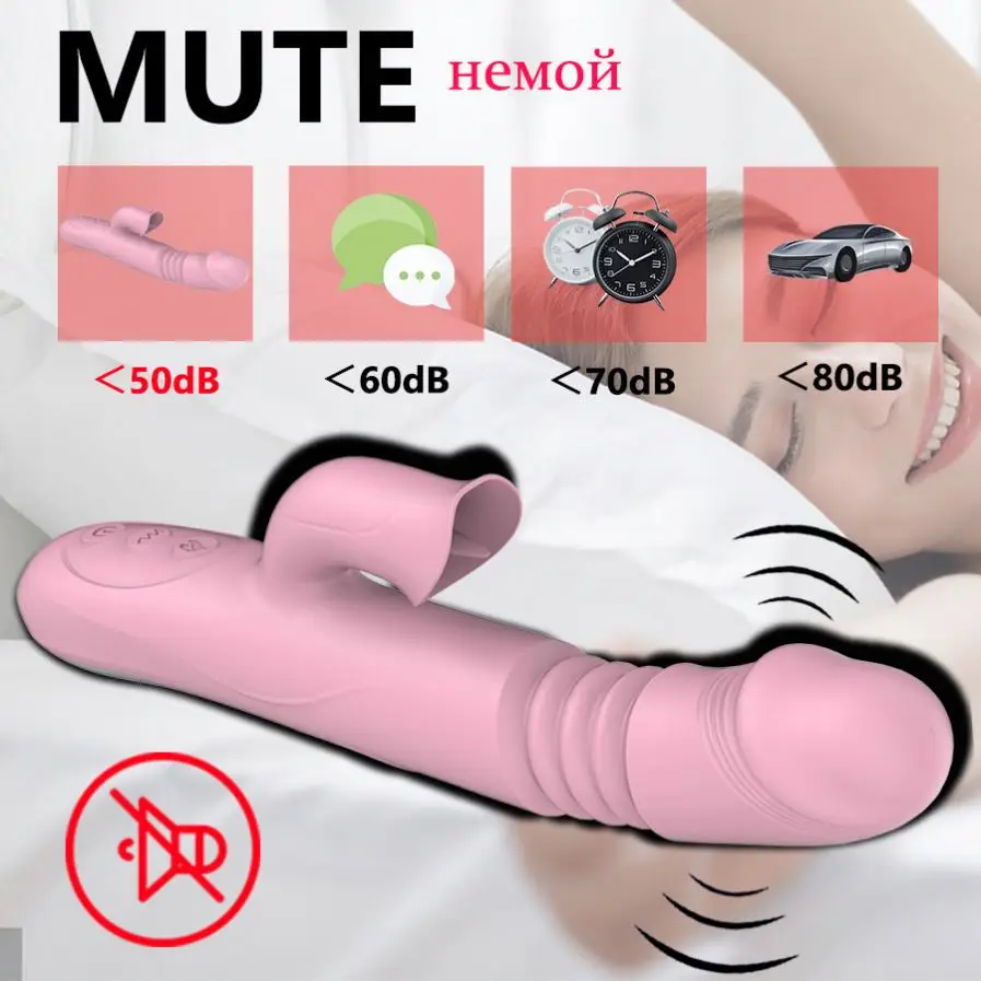 Fast Heated Dual Head Vibrating G Spot Vagina Pussy Rabbit Vibrator Female Stimulate Thrusting Dildo Sex Toys