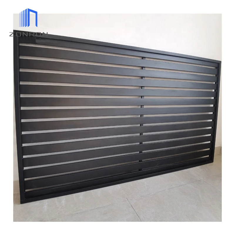 Zonron Aluminum Black Louver Slat Fence Garden Privacy Fencing Outdoor House Fence Easily Assembled