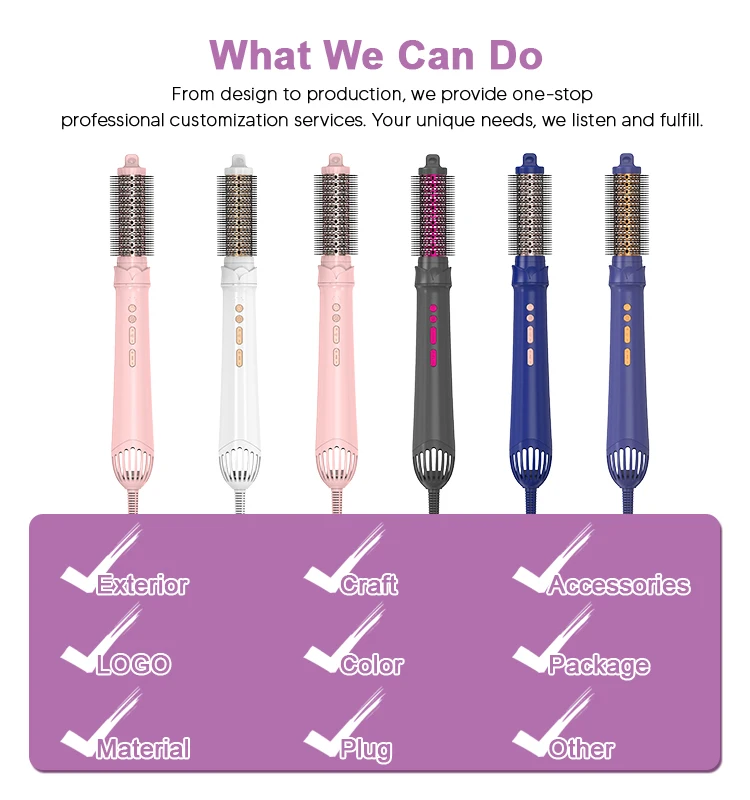 Five Plus 110000 Rpm 7 6 5 in 1 Auto Wrap Multi Hair Styler Wholesale Strong Cold Hot Air Brush Comb High Speed Hair Blow Dryer