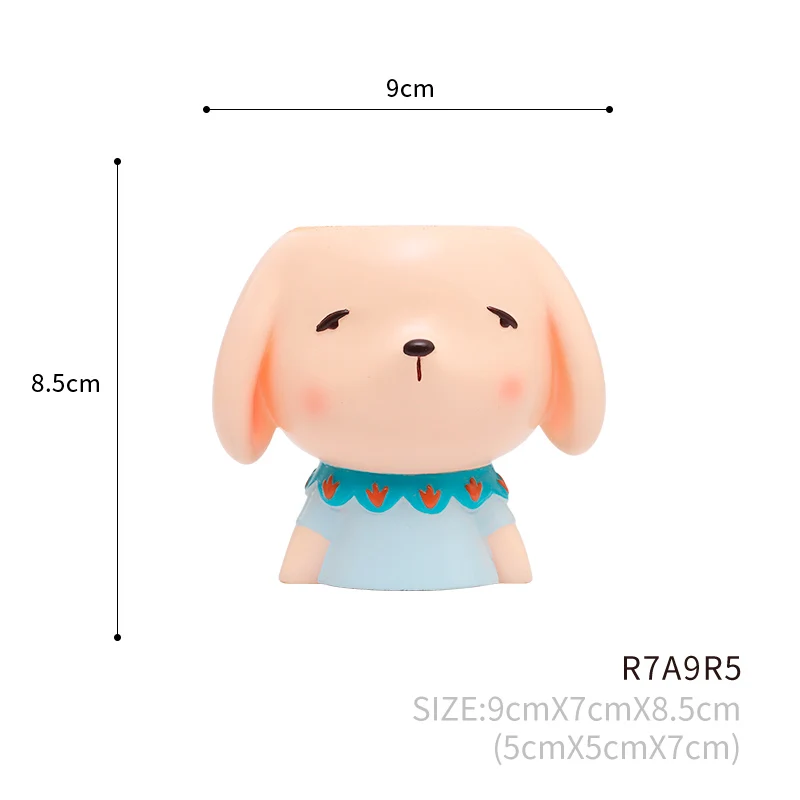 Roogo cute doll head shaped PVC planter flower pots