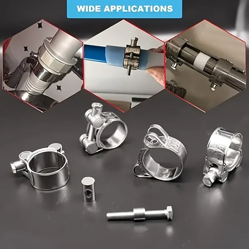 High Torque Hose Clamps 304 Stainless Steel Tube Clips Heavy Duty T-Bolt Clamps