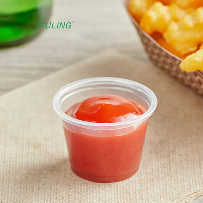 1 oz sauce cup pp clear polypropylene sample cups 1oz portion condiment container Plastic Souffle cups 50X50 pack